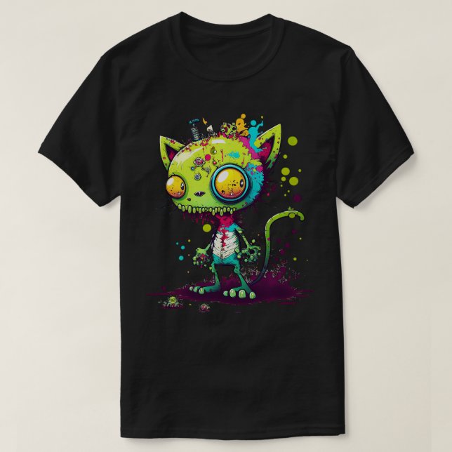 Camiseta Gato zombi (Diseño del anverso)