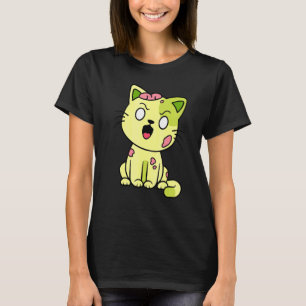 Camiseta Gato Zombi Halloween Maullar Monstruo Lindo Gráfic
