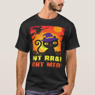 Camiseta Gato zombi Humorístico quiere cerebro derecho Meow