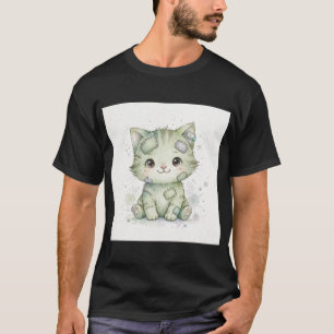 Camiseta Gato zombie adorable de Halloween