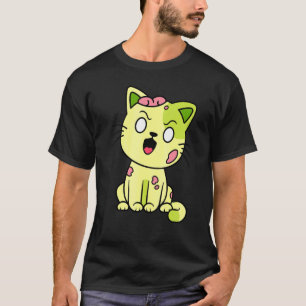 Camiseta Gato Zombie Halloween Maullar Monstruo Lindo Gráfi