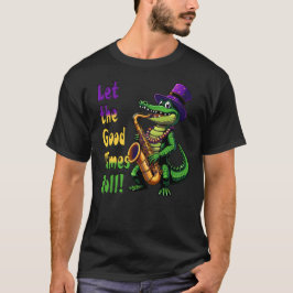 Camiseta Gator de Jazz de Mardi Gras - ¡Dejen pasar los bue