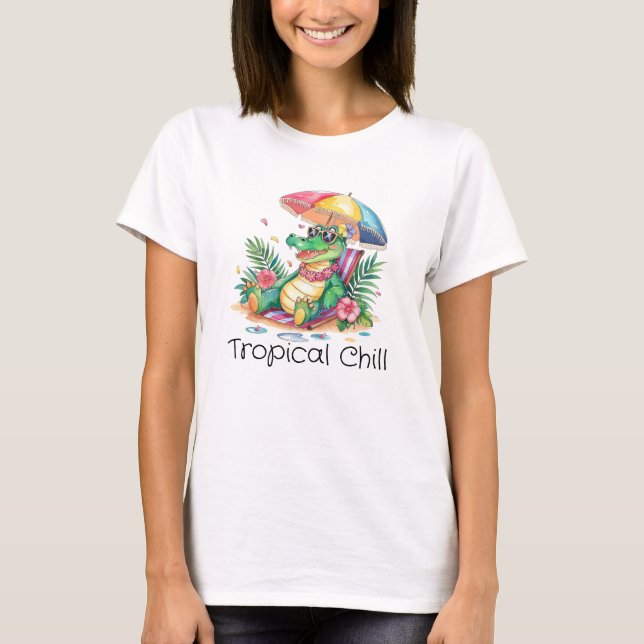 Camiseta Gator de relajación de la píldora tropical (Anverso)