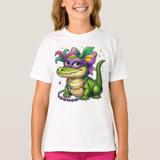 Camiseta Gator Mardi Gras, el lagarto del Mardi Gras
