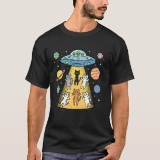 Camiseta Gatos Abducidos Por Alien Ufo Amante Del Espacio D