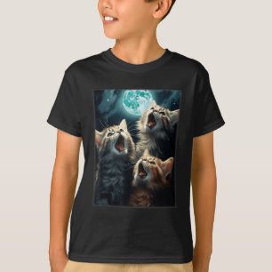 Camiseta Gatos Aclamando En La Luna Gracioso Meme De Gato A