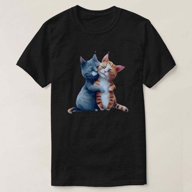 Camiseta Gatos Adorables Aunándose (Diseño del anverso)