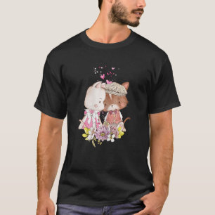Camiseta Gatos adorables con ropa romántica de época