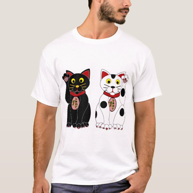 Camiseta Gatos afortunados (Anverso)