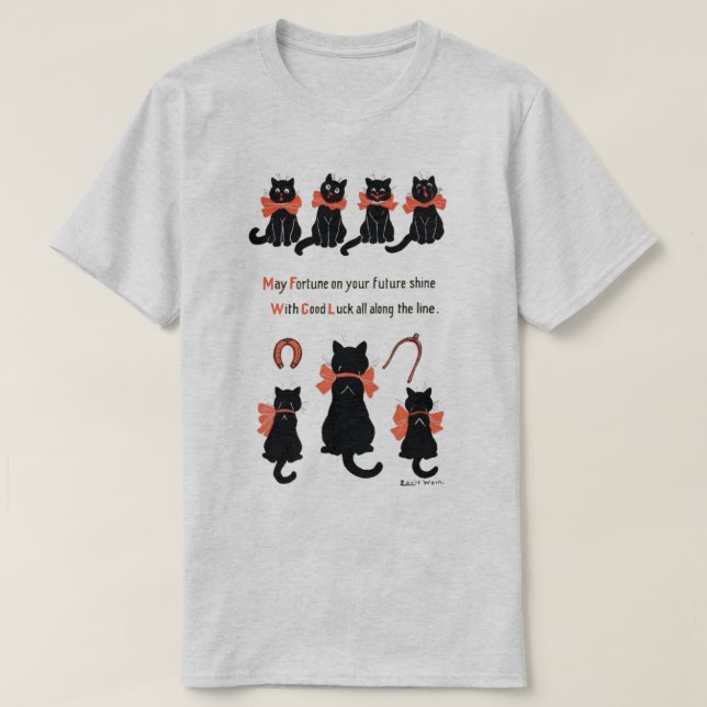 Camiseta Gatos afortunados, Louis Wain (Diseño del anverso)