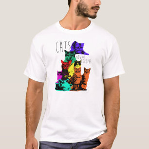 Camiseta Gatos. Ahora un Forever.  Gatos del arte del