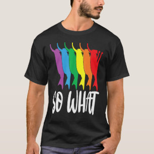 Camiseta Gatos al revés de colores de arcoíris So What