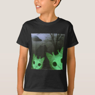 Camiseta Gatos alienígenas OVNIs divertidos Meme de gato es
