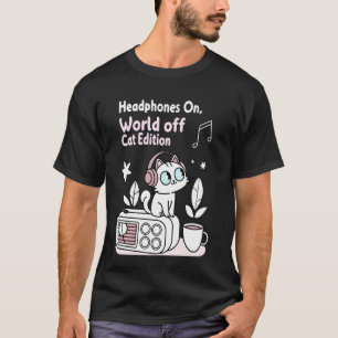 Camiseta Gatos Amantes de la Música Gatos Acogedores con Au