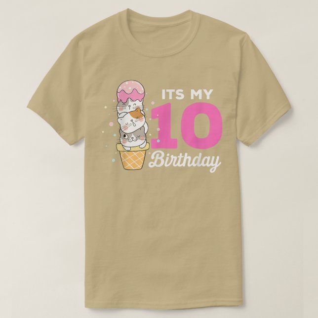 Camiseta Gatos Amantes Del Helado Crema Es Mi 10 Fiesta De  (Diseño del anverso)