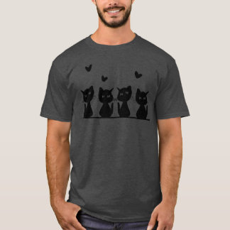 Camiseta gatos amigos animales lindos mascota pequeño cuatr