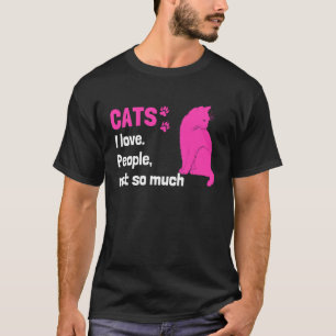Camiseta Gatos amo a la gente no tanto  Cita del dueño del 