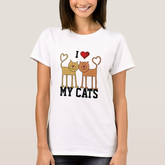 Camiseta Gatos: Amo Mis Gatos (Anverso)
