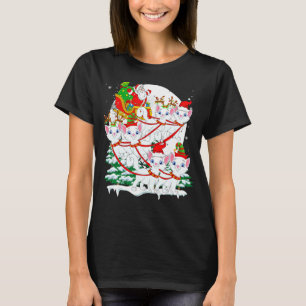 Camiseta Gatos angora turcos de Papá Noel Reno Navidad Gato
