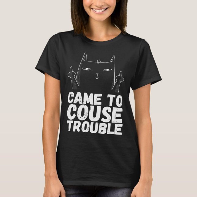 Camiseta Gatos angrados Humor de gato negro gato sarcástico (Anverso)