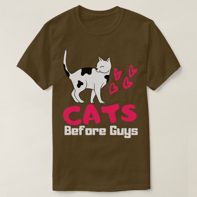 Camiseta Gatos antes de muchachos graciosas mujeres de los  (Diseño del anverso)