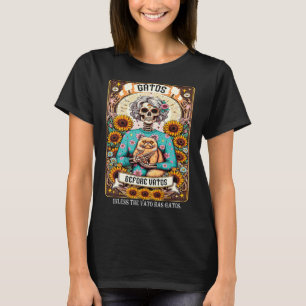 Camiseta Gatos Antes De Vatos A Menos Que La Vato Tenga Gat