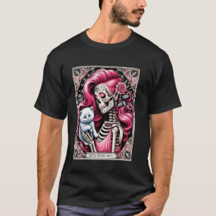 Camiseta Gatos Antes de Vatos Esqueleto Gato Amante de Gati