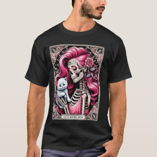 Camiseta Gatos Antes de Vatos Esqueleto Gato Gatito Amante 