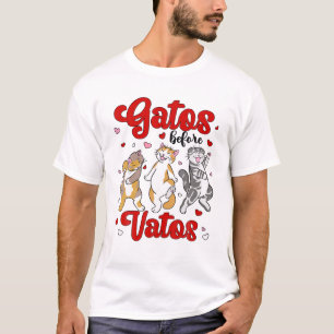 Camiseta Gatos antes de Vatos Funny