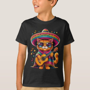 Camiseta Gatos antes de Vatos Gato mexicano Poncho Fiesta C