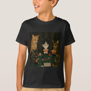 Camiseta Gatos antiguos jugando Ker gato jugando cartas de
