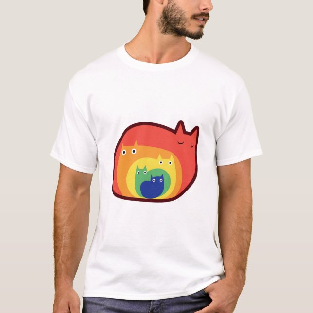 Camiseta Gatos Arcoíris  (Anverso)