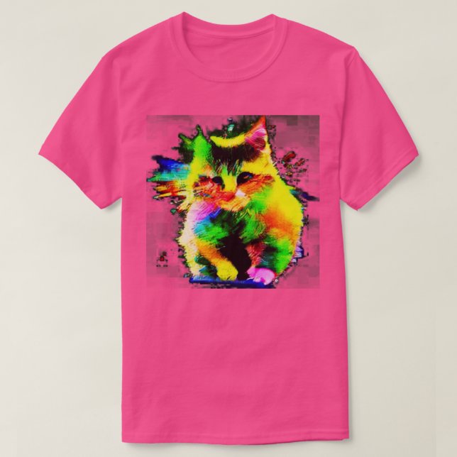 Camiseta Gatos arcoiris (Diseño del anverso)