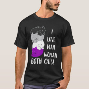 Camiseta Gatos Asexuales Me Encanta Hombre Mujer Ace Gatito