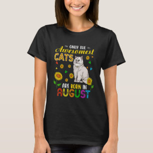 Camiseta Gatos Awesomest Nacidos En Agosto Cumpleaños Cute
