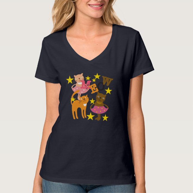 Camiseta Gatos bailando (Anverso)