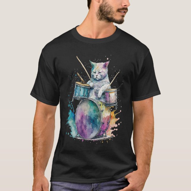 Camiseta Gatos Batería Cat  4 (Anverso)