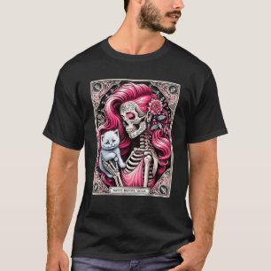 Camiseta Gatos Before Vatos Skeleton Cat Kitten Lover Grump