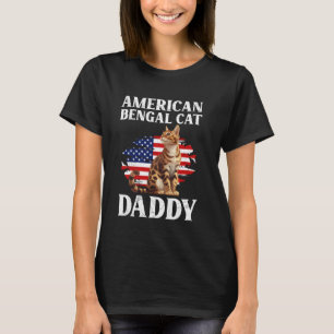 Camiseta Gatos Bengal PAPÁ DE GATO BENGALÍ AMERICANO EEUU D