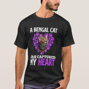 Camiseta Gatos Bengal Un gato bengalí ha conquistado mi cor
