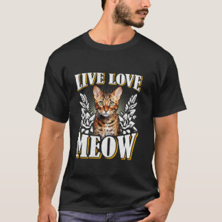 Camiseta Gatos Bengal VIVEN AMAN MAULLIDO Dueño de gato Ben