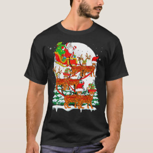 Camiseta Gatos Bengalí de Santa Trineo Reno Navidad C