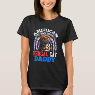 Camiseta Gatos Bengalí PADRE DE GATO BENGALÍ AMERICANO EEUU