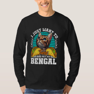 Camiseta Gatos Bengalíes SOLO QUIEREN COMER TACOS Y MASCOTA
