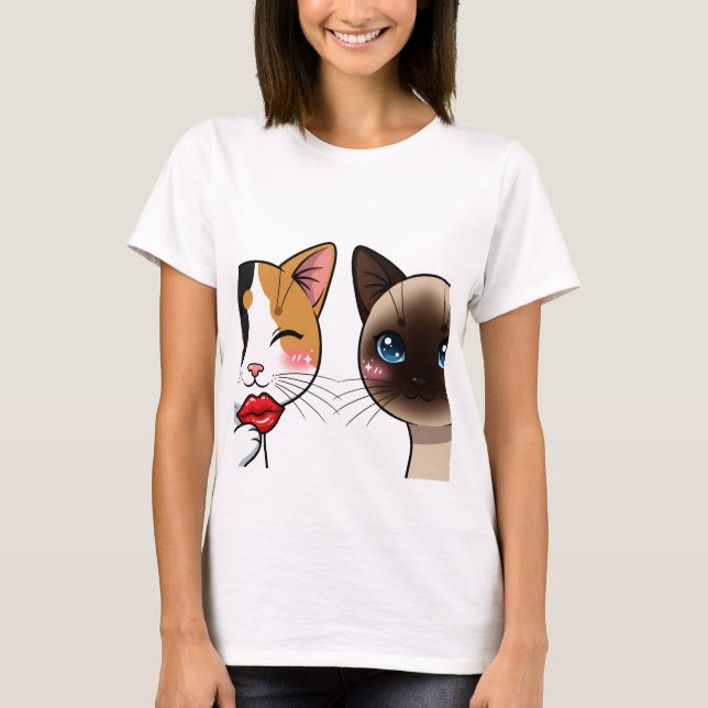 Camiseta Gatos Besucones Dulces (Anverso)