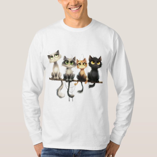CAMISETA GATOS BLANCOS (Anverso)