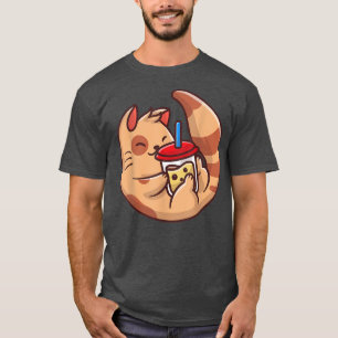 Camiseta Gatos Boba Tea Bubble Tea Kawaii Tema Cutáneo Gato