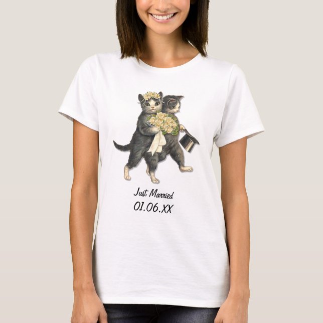 Camiseta Gatos bodas - Personalizar recién casado (Anverso)