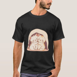 Camiseta Gatos Bonitos Unidos Abrazándose Bajo una Manta Ar