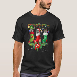 Camiseta Gatos British Shorthair en calcetín de Navidad